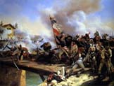 napoleon bonaparte leading his troops over the bridge of arcol